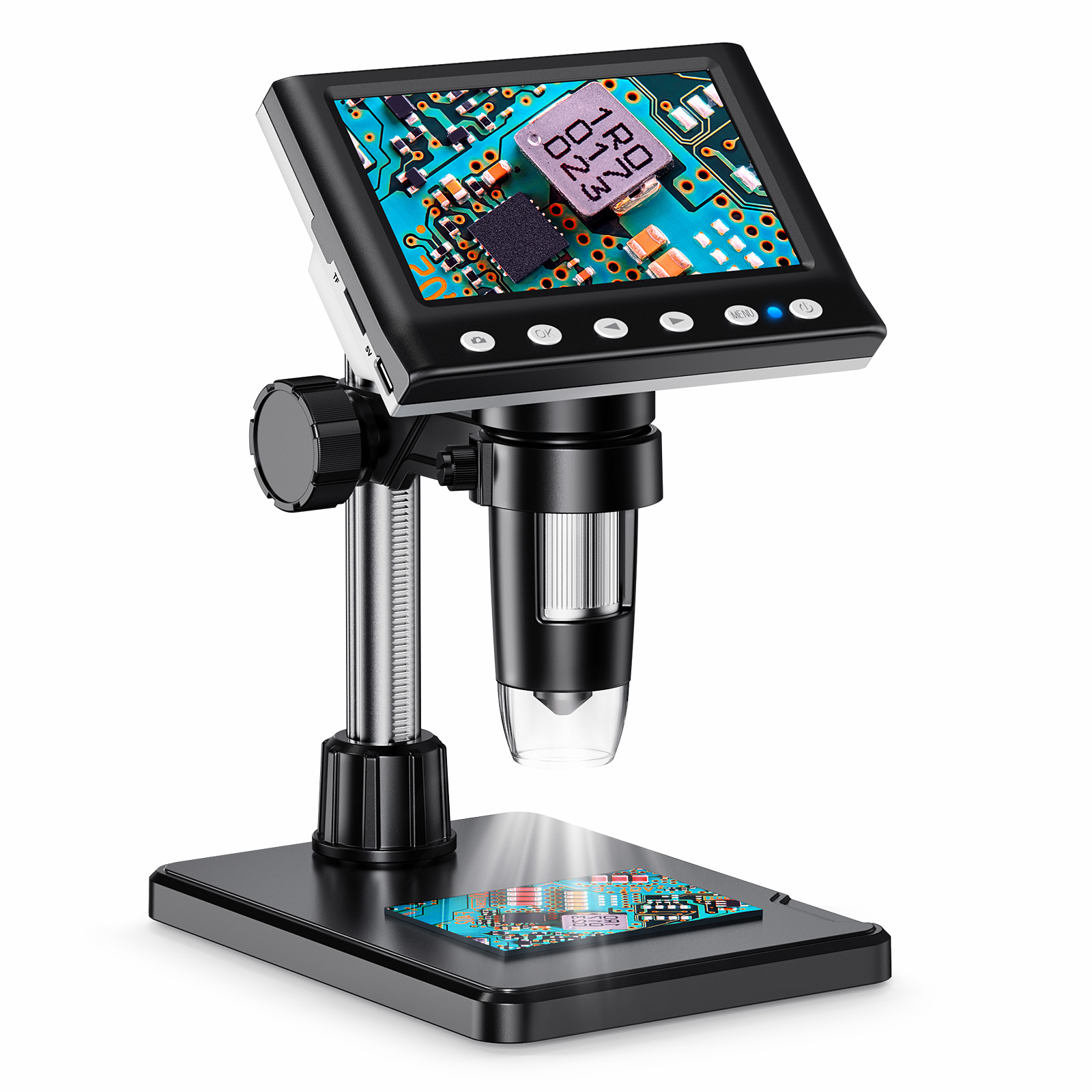 Electronics Repair Microscope - 4.3'' IPS Coin Microscope 1000X Magnification