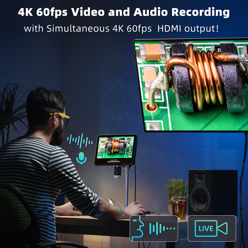 Andonstar First 4K 60FPS AD210 - Electronics Repair Microscope review and price